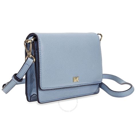 michael kors pebbled leather convertible crossbody pale blue|Michael Kors mercer best badger.